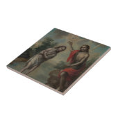 De doop van Christus door Nicolás Enríquez Tegeltje (Zijkant)