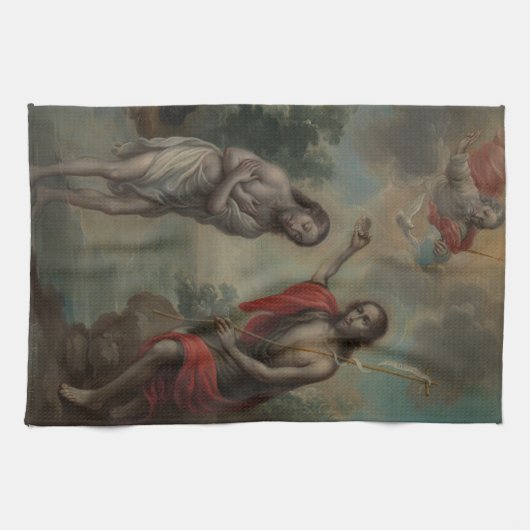 De doop van Christus door Nicolás Enríquez Theedoek (Horizontaal)