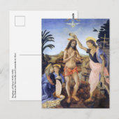 De doop van Christus door Verrocchio, Leonardo da  Briefkaart (Voorkant / Achterkant)