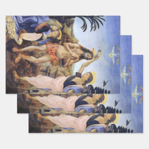 De Doop van Christus door Verrocchio, Leonardo da  Inpakpapier Vel