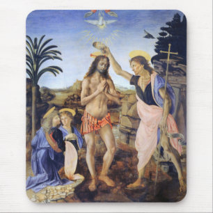 De Doop van Christus door Verrocchio, Leonardo da  Muismat