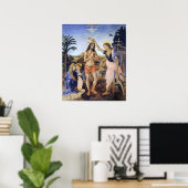 De doop van Christus door Verrocchio, Leonardo da Poster (Thuiskantoor)