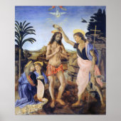 De doop van Christus door Verrocchio, Leonardo da Poster (Voorkant)