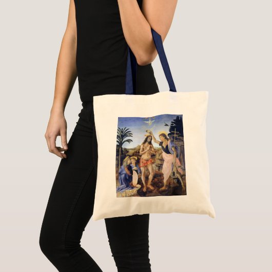 De doop van Christus door Verrocchio, Leonardo da Tote Bag (Voorkant (product))
