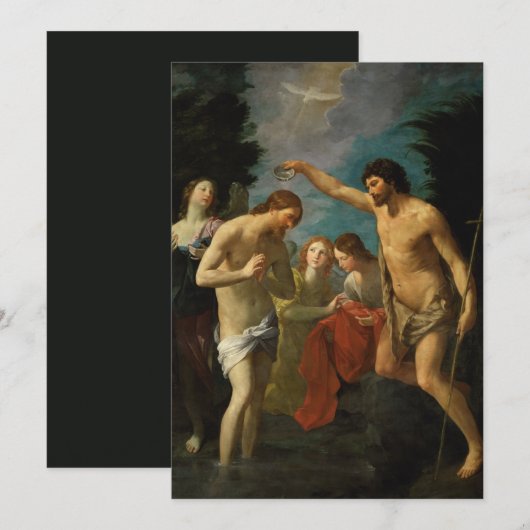 "De doop van Christus" kunst aangepaste uitnodigin Kaart (Voorkant / Achterkant)