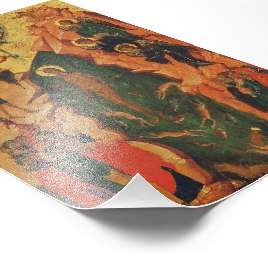 De doop van Jezus Christus Byzantijnse icoon Foto Afdruk (Hoek)