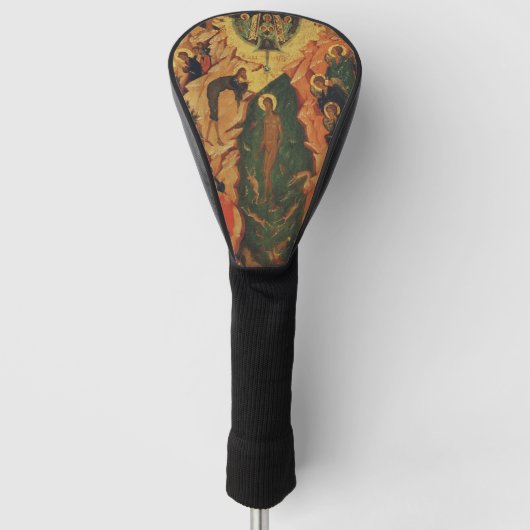 De doop van Jezus Christus Byzantijnse icoon Golfheadcover (Voorkant)