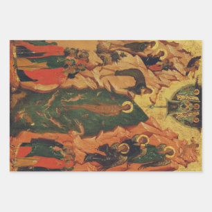 De doop van Jezus Christus Byzantijnse icoon Inpakpapier Vel