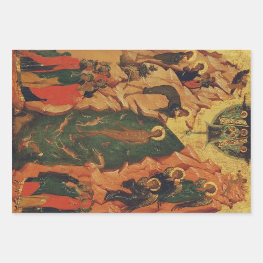 De doop van Jezus Christus Byzantijnse icoon Inpakpapier Vel (Voorkant)