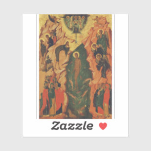De doop van Jezus Christus Byzantijnse icoon Sticker