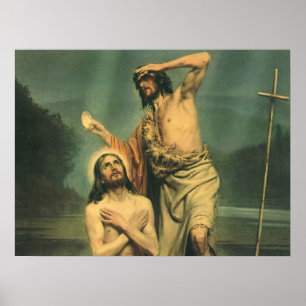 De doop van Jezus Christus door Johannes de Doper Poster