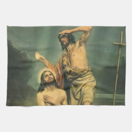 De doop van Jezus Christus door Johannes de Doper Theedoek