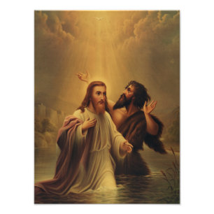De doop van Jezus Christus Foto Afdruk