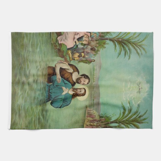 De doop van Jezus Christus Theedoek (Horizontaal)