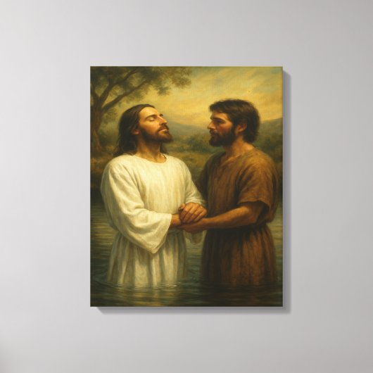 De doop van Jezus™ LDS Wall Art Canvas (Voorkant)