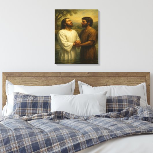 De doop van Jezus™ LDS Wall Art Canvas (Insitu (Slaapkamer))