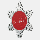 De doopvont van het Manuscript van Wrexham, Welsh  Tin Sneeuwvlok Ornament (Rechts)