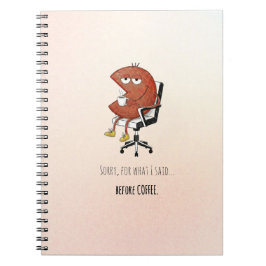 De door koffie aangedreven grappige retro stijl notitieboek