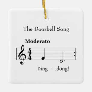 De doorbell Song Humoureuze muziekscore Keramisch Ornament