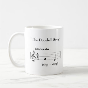 De doorbell Song Humoureuze muziekscore Koffiemok
