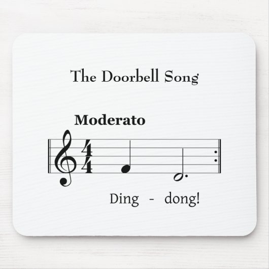 De doorbell Song Humoureuze muziekscore Muismat (Voorkant)