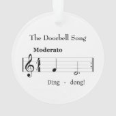 De doorbell Song Humoureuze muziekscore Ornament (achterkant)