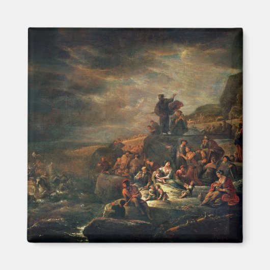 De doorgang van het rode Zee (olie op doek) Magneet (Voorkant)