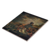 De doorgang van het rode Zee (olie op doek) Tegeltje (Zijkant)