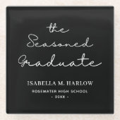 De doorgewinterde Afstuderen gepersonaliseerde Glazen Onderzetter (Voorkant)