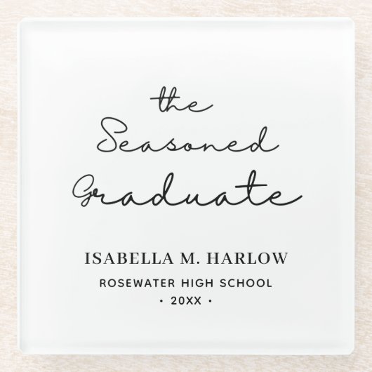 De doorgewinterde Afstuderen gepersonaliseerde Glazen Onderzetter (Voorkant)