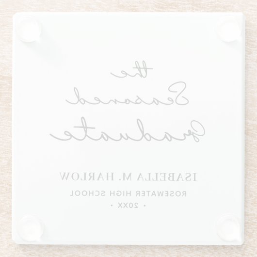 De doorgewinterde Afstuderen gepersonaliseerde Glazen Onderzetter (Achterkant)