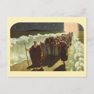 De doortocht van Mozes door de Rode Zee, Vintage R Briefkaart