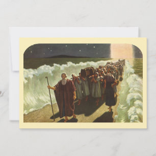 De doortocht van Mozes door de Rode Zee, Vintage R Kaart