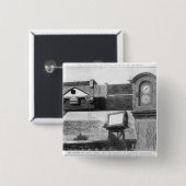 De doorvoer van Venus Vierkante Button 5,1 Cm (Voorkant /achterkant)