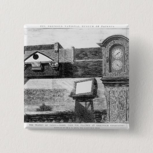 De doorvoer van Venus Vierkante Button 5,1 Cm (Voorkant)