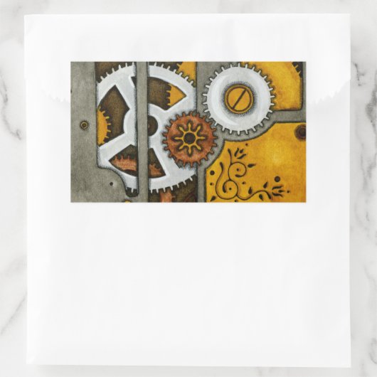 De doos rechthoekige sticker (Tas)