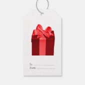 De Doos van de gift met satijnboog Cadeaulabel (Achterkant)