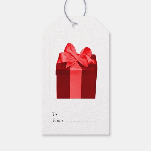 De Doos van de gift met satijnboog Cadeaulabel (Achterkant)