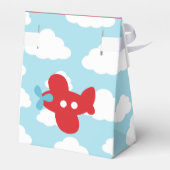 De Doos van de vliegtuiggunst (Blauw en Rood) Bedankdoosjes (Achterkant)