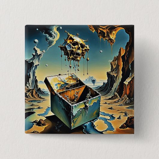 De doos van Pandora Vierkante Button 5,1 Cm (Voorkant)