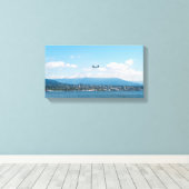 De dop van Seaplane over Vancouver Canvas Afdruk (Insitu (Houten vloer))