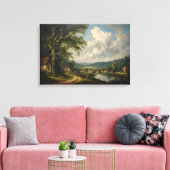De dorlandseik — Engels landschap met figuren Canvas Afdruk (Insitu (Woonkamer))