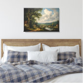 De dorlandseik — Engels landschap met figuren Canvas Afdruk (Insitu (Slaapkamer))