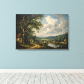 De dorlandseik — Engels landschap met figuren Canvas Afdruk (Insitu (Houten vloer))