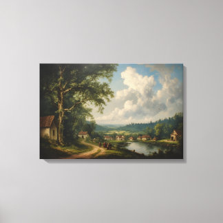 De dorlandseik — Engels landschap met figuren Canvas Afdruk