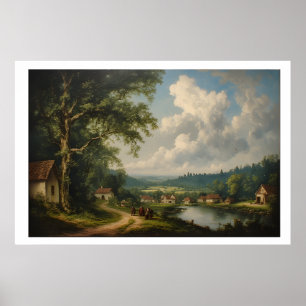 De dorlandseik — Engels landschap met figuren Poster