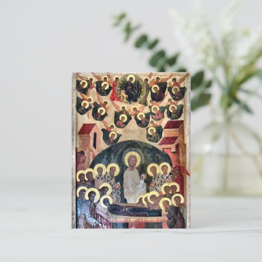 De Dormition van het Theotokos-icoon Briefkaart (Staand voorkant)