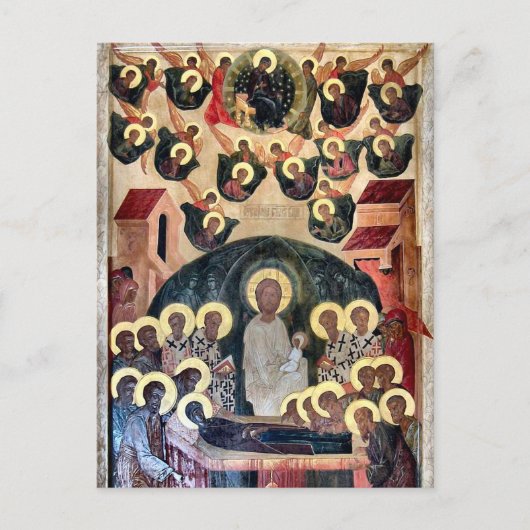 De Dormition van het Theotokos-icoon Briefkaart (Voorkant)