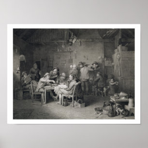 De dorpspolitici, gegraveerd door Abraham Raimb Poster