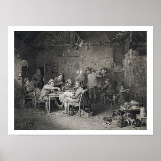 De dorpspolitici, gegraveerd door Abraham Raimb Poster (Voorkant)